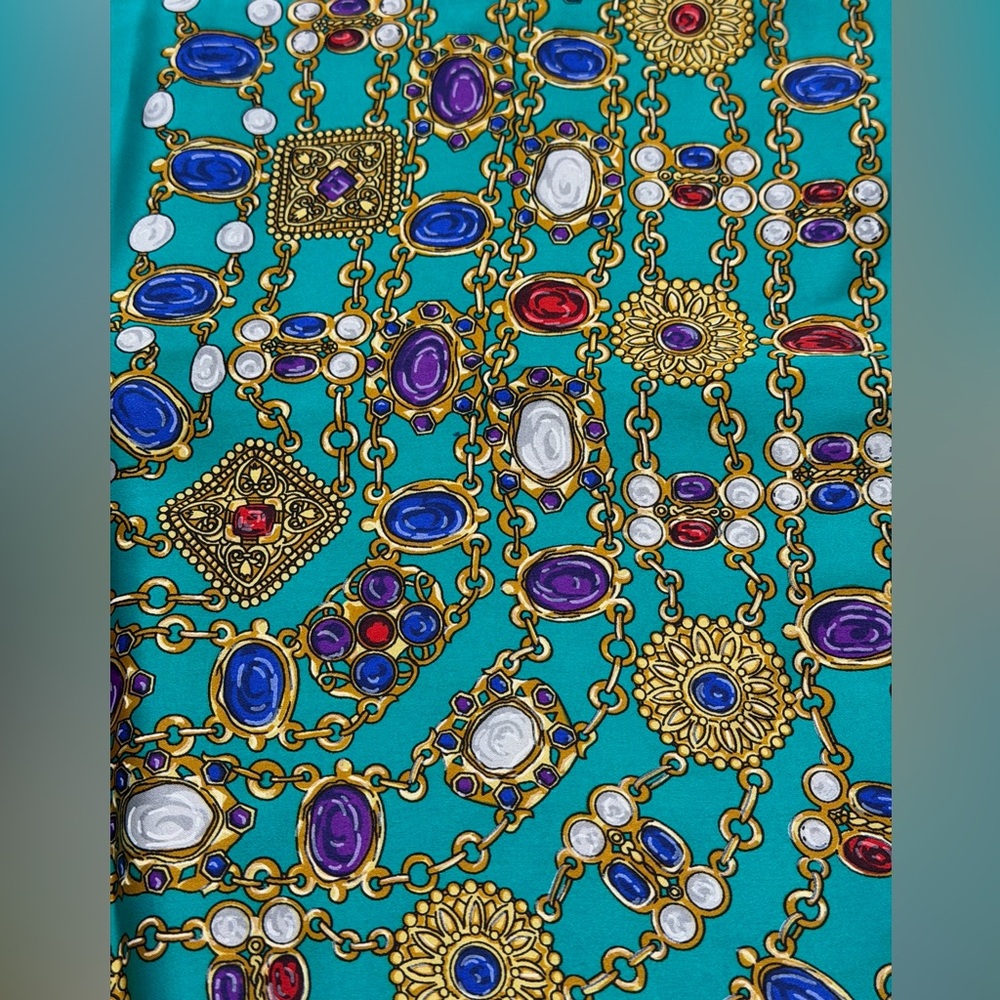 Chanel CC Teal Jewels Silk Scarf - Picture 5 of 9